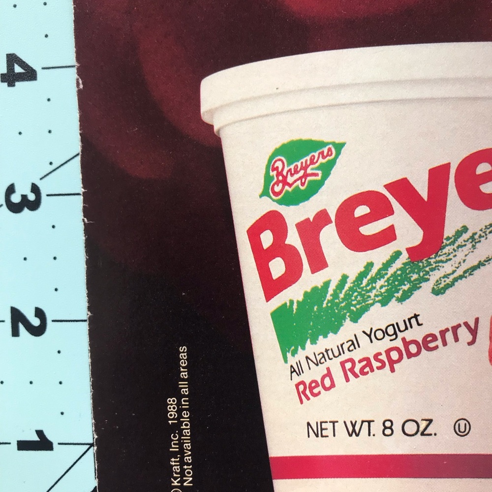 1980’s Vintage Magazine Ad Breyers Yogurt 1988
